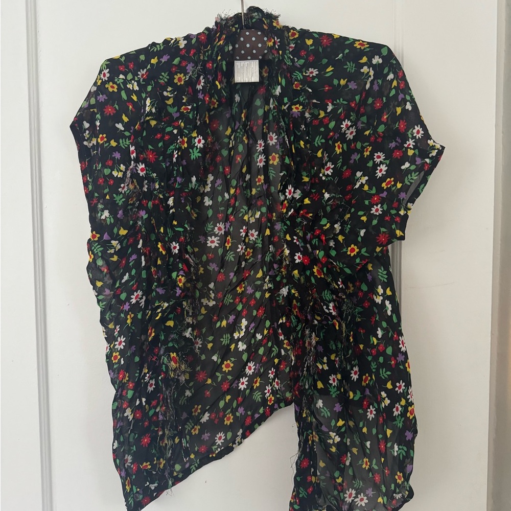 Comme des Garcons asymmetrical floral blouse--size M